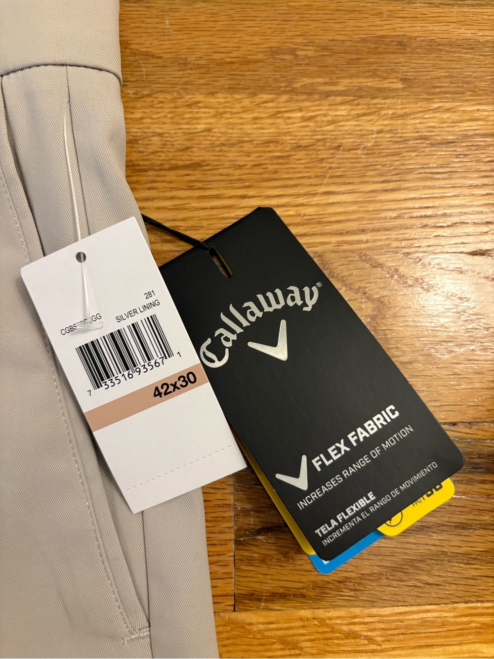 Callaway Men's Light Beige Golf Chinos - Picture 3 of 5